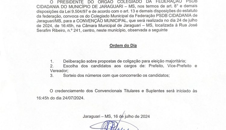 Edital PSDB